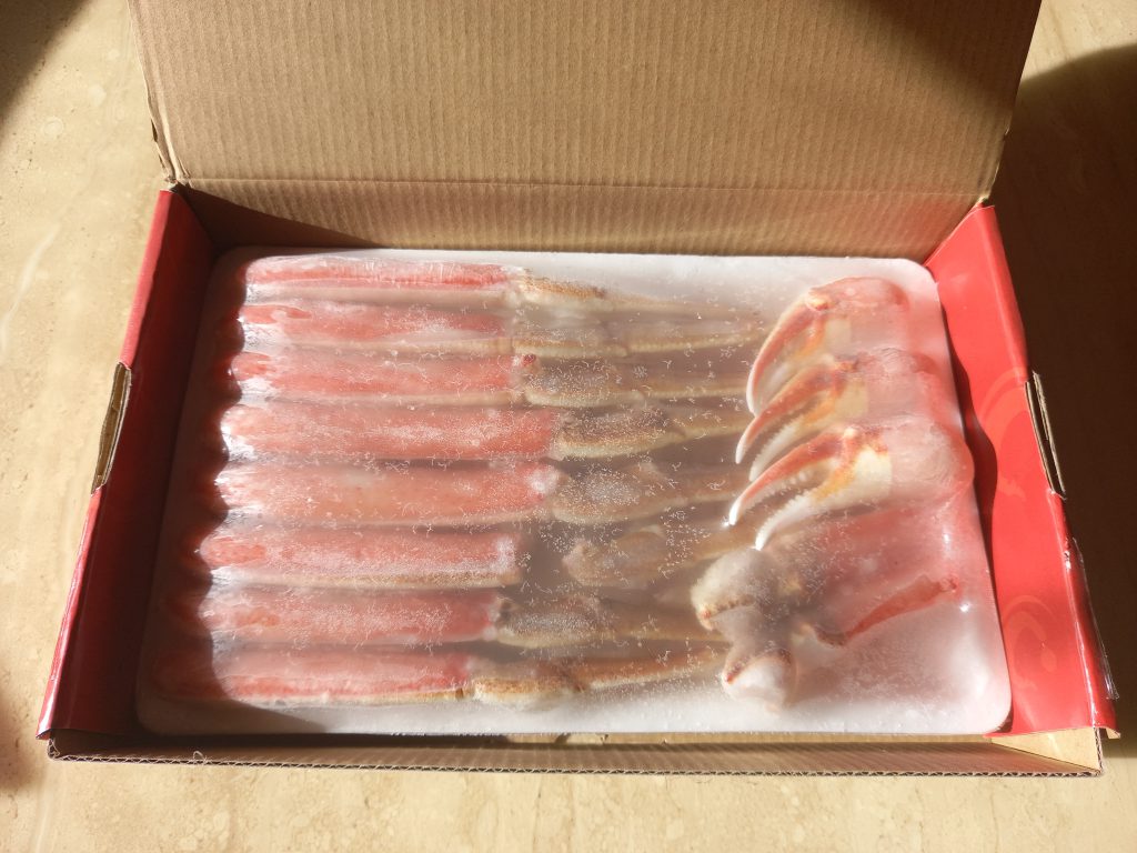 筆者が楽天ポイントを使い、無料でもらった楽天市場のカニ